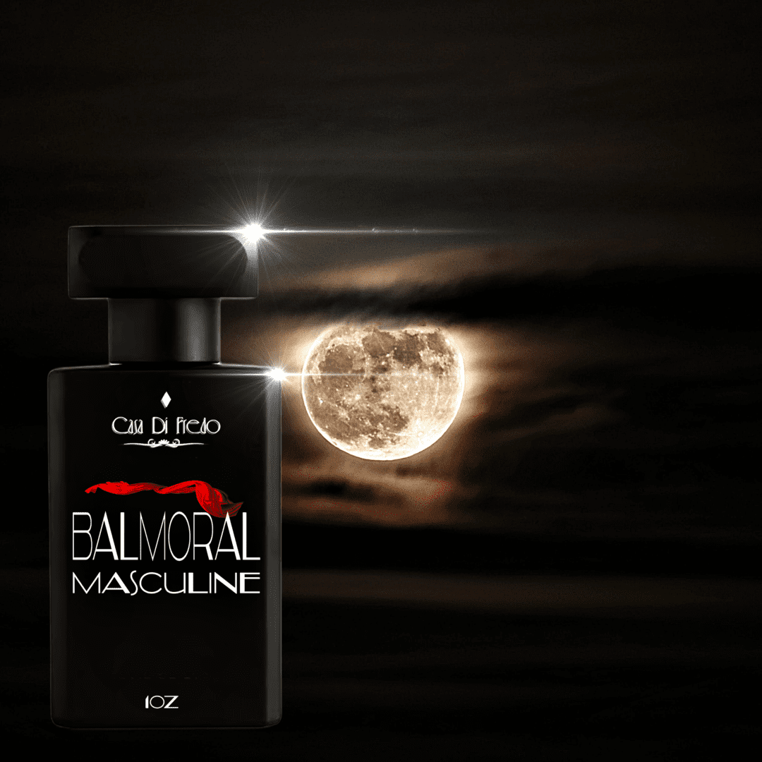 Balmoral Masculine cologne bottle with moon.