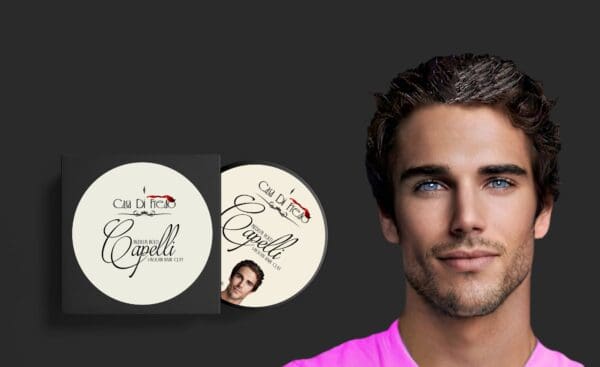 Man with smooth hair clay product.