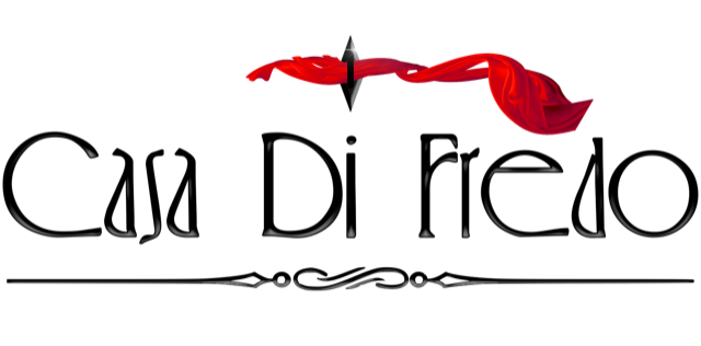 Casa Di Fredo logo with red fabric