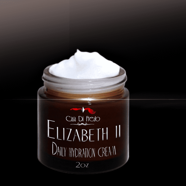 Elizabeth II daily hydration cream jar.