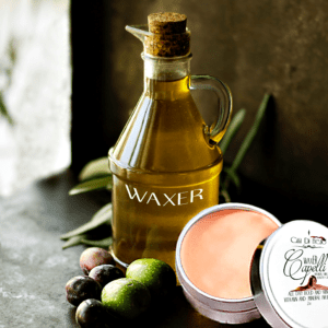 Olive oil and hair wax product.