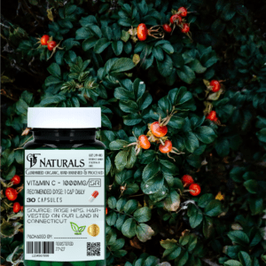 Vitamin C capsules from rose hips in Connecticut.