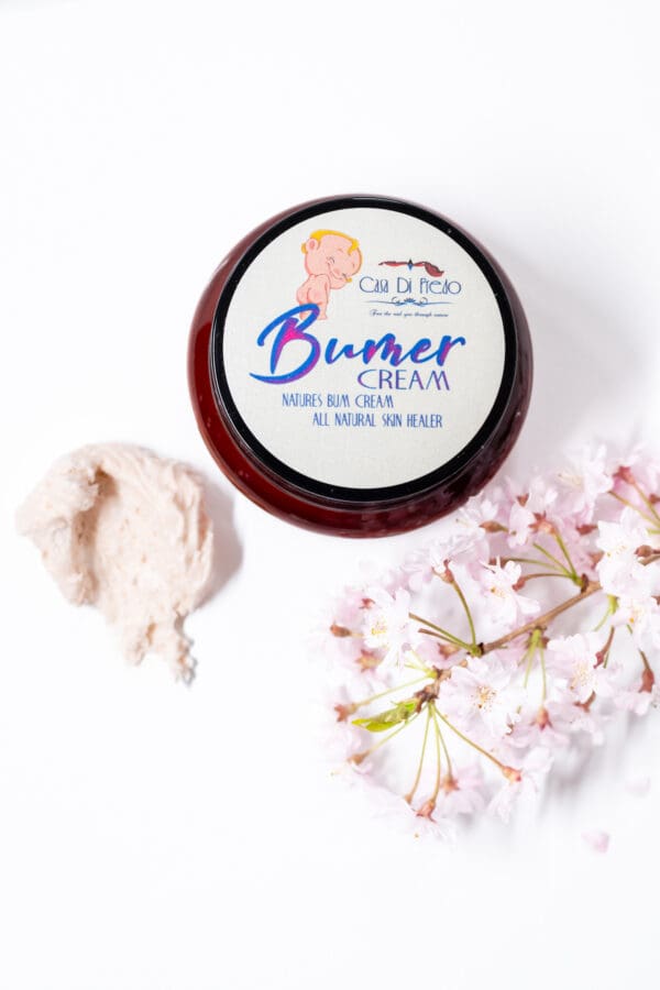 Natural bum cream with cherry blossoms.