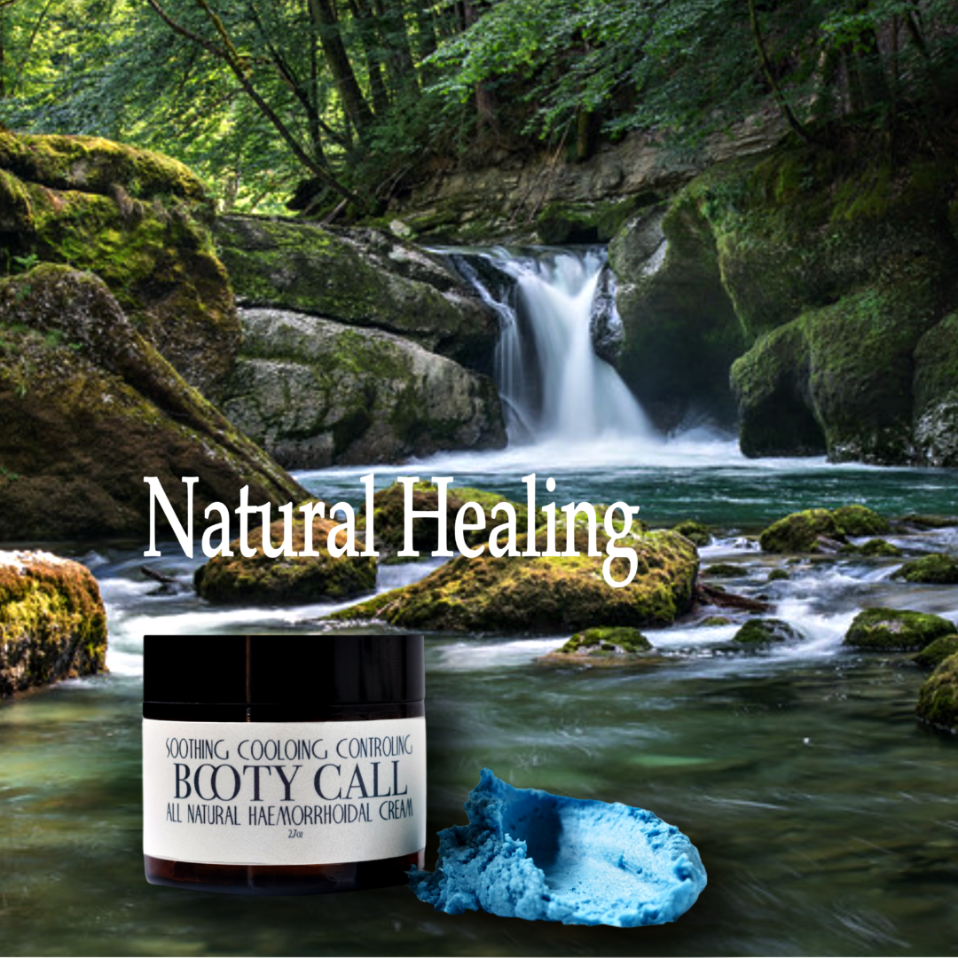 Natural healing cream with waterfall.