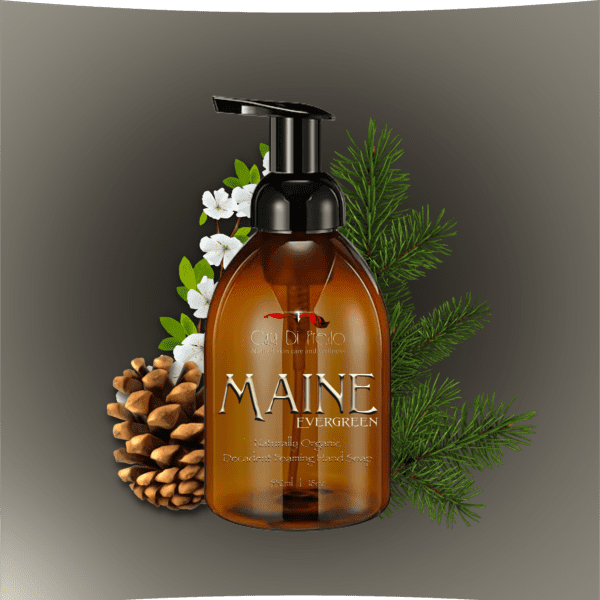 Maine Evergreen foaming hand soap bottle.