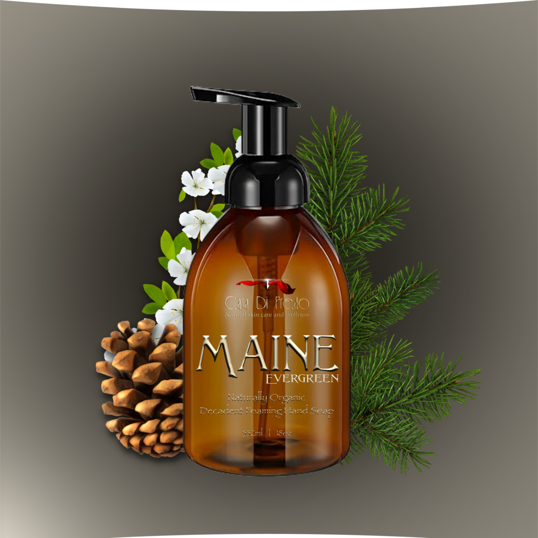 Maine Evergreen foaming hand soap bottle.